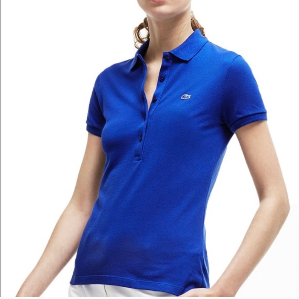 Lacoste Women's Stretch Royal Blue Piqué Polo